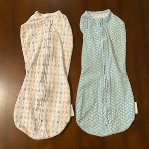 2 Swaddle Me Newborn Zip Up Pods